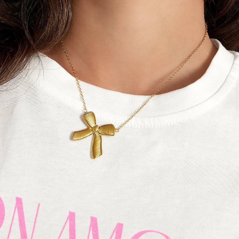 Ketting grote strik - Zilver ketting