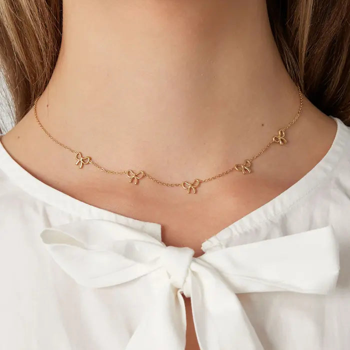Ketting strikjes - Goud ketting