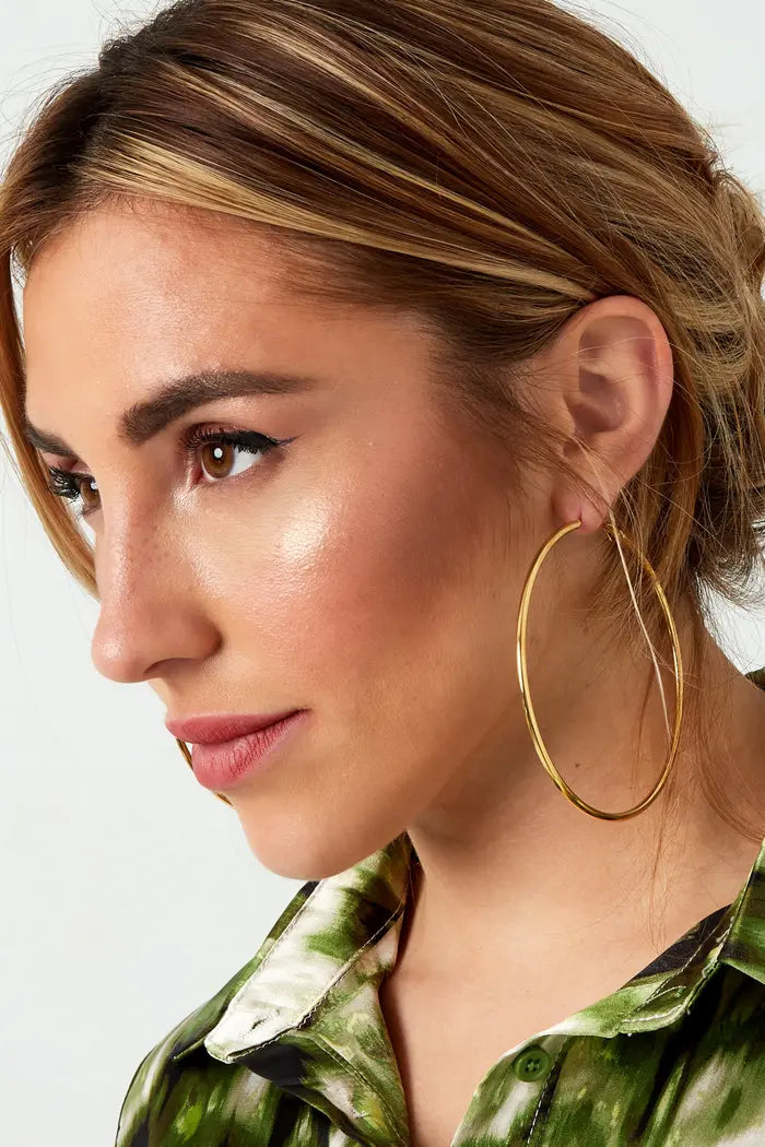Oorbellen hoops 8cm - Goud oorbellen