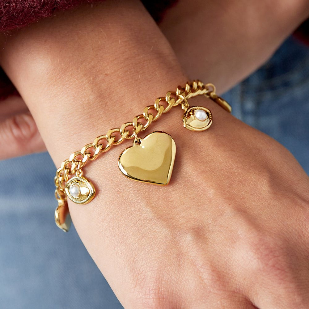 Armband bold hearts - Goud Armbanden