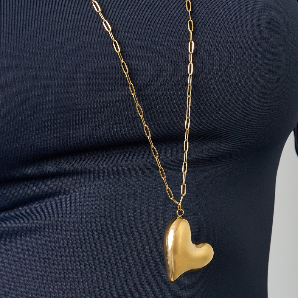 Lange Ketting Falling Heart - Zilver Ketting