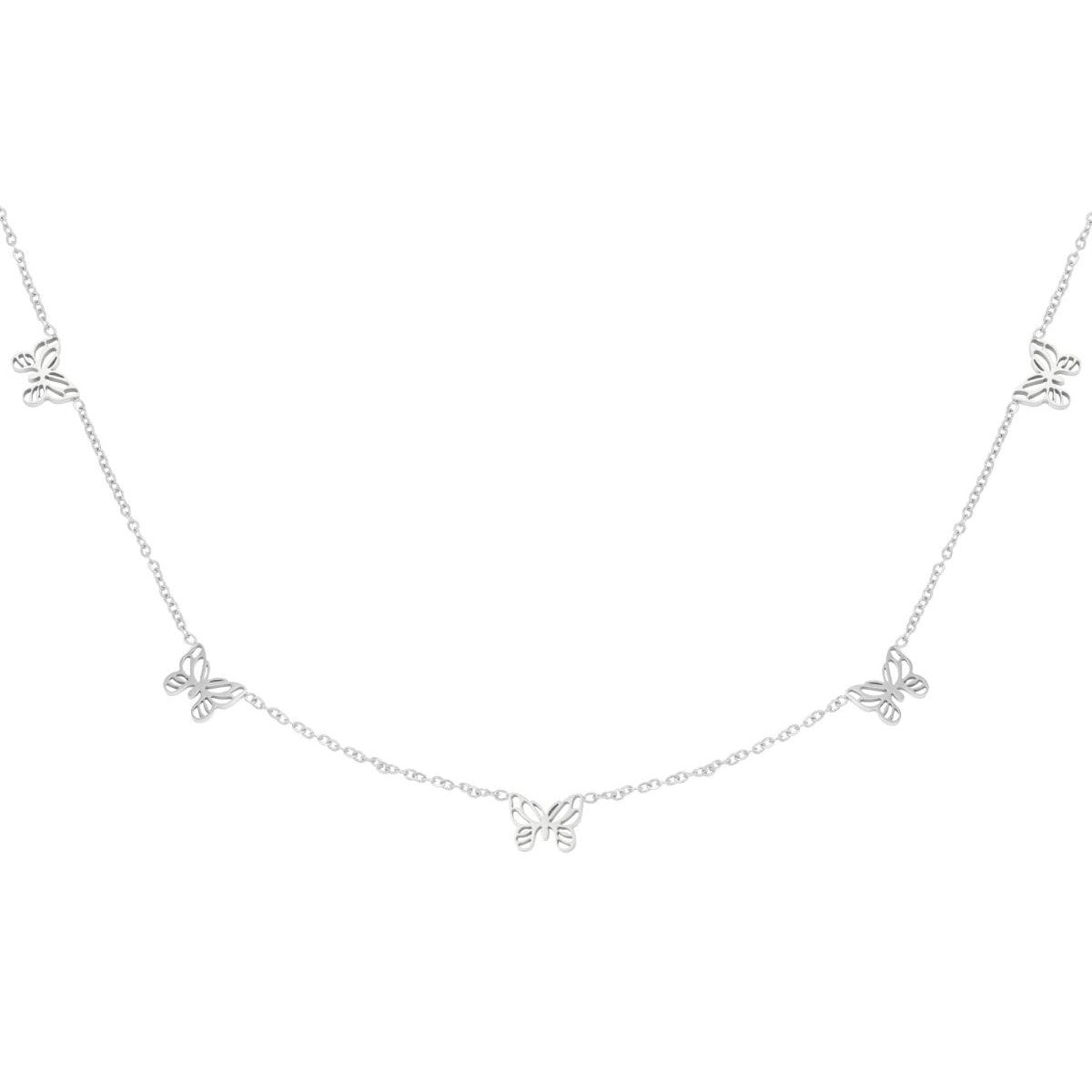 Ketting vlinders - Zilver ketting