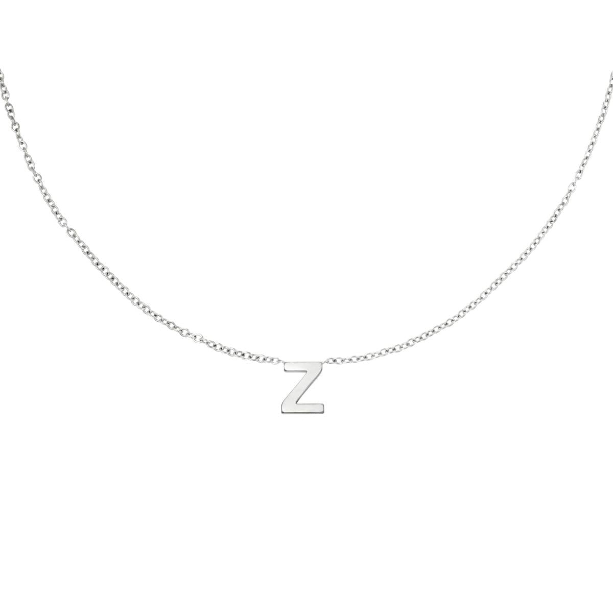 Zilveren Initiaal Ketting A tem Z Z Ketting