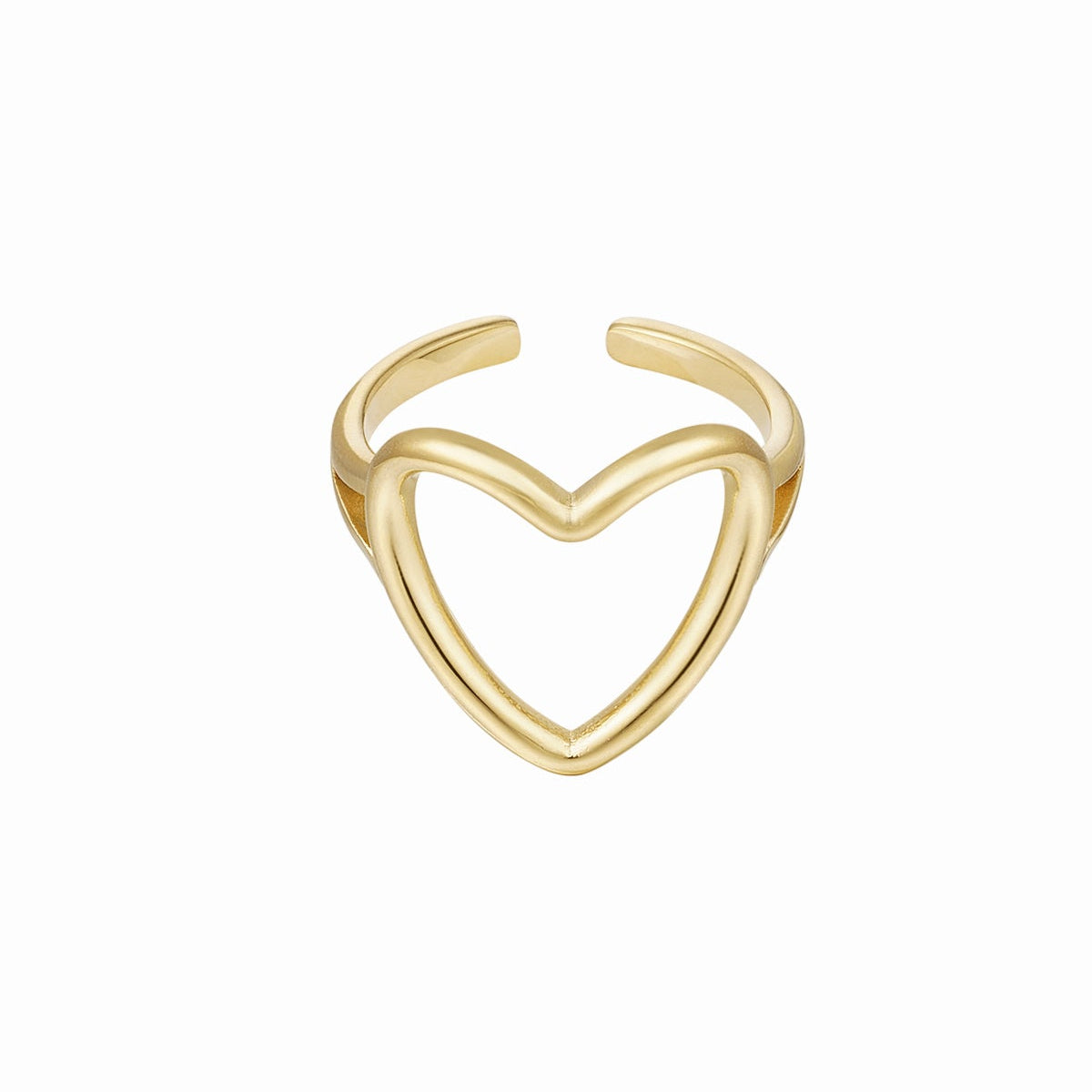 Ring Open Hart Goud Ringen