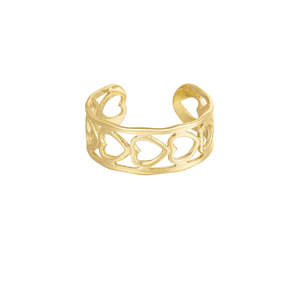 Ring omrande hartjes - Goud Ringen