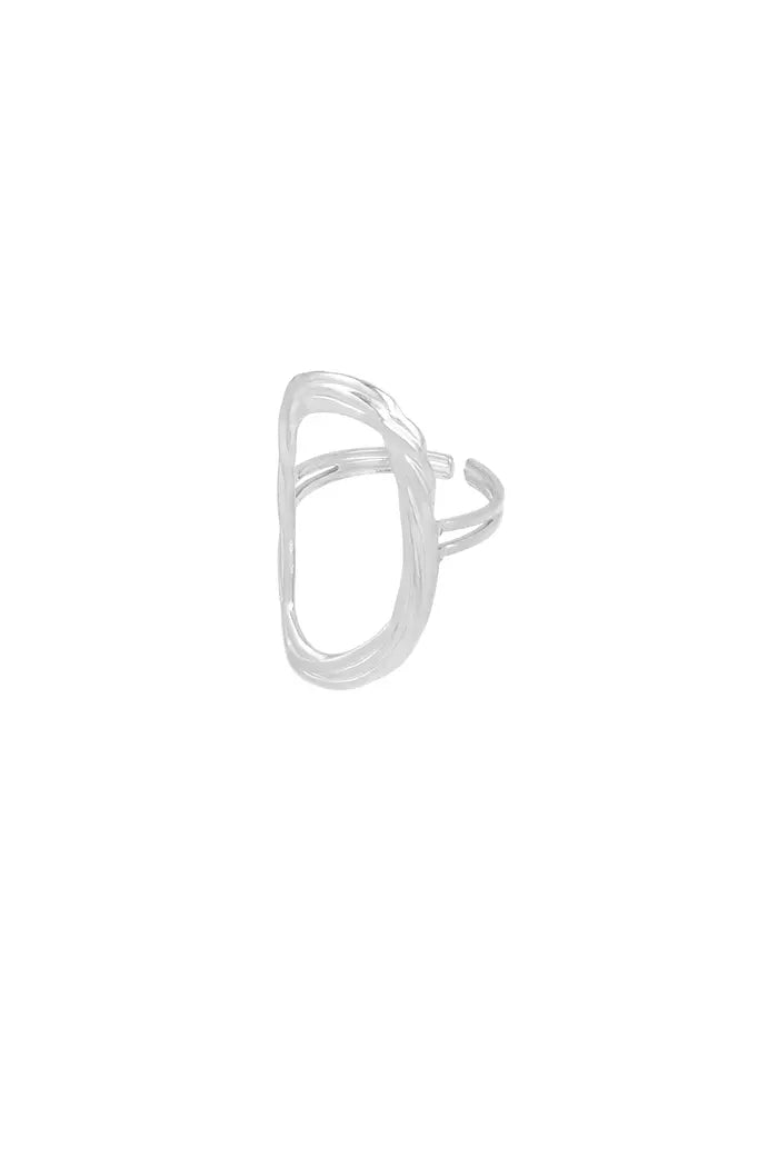 Statement ring ovaal - Zilver ring