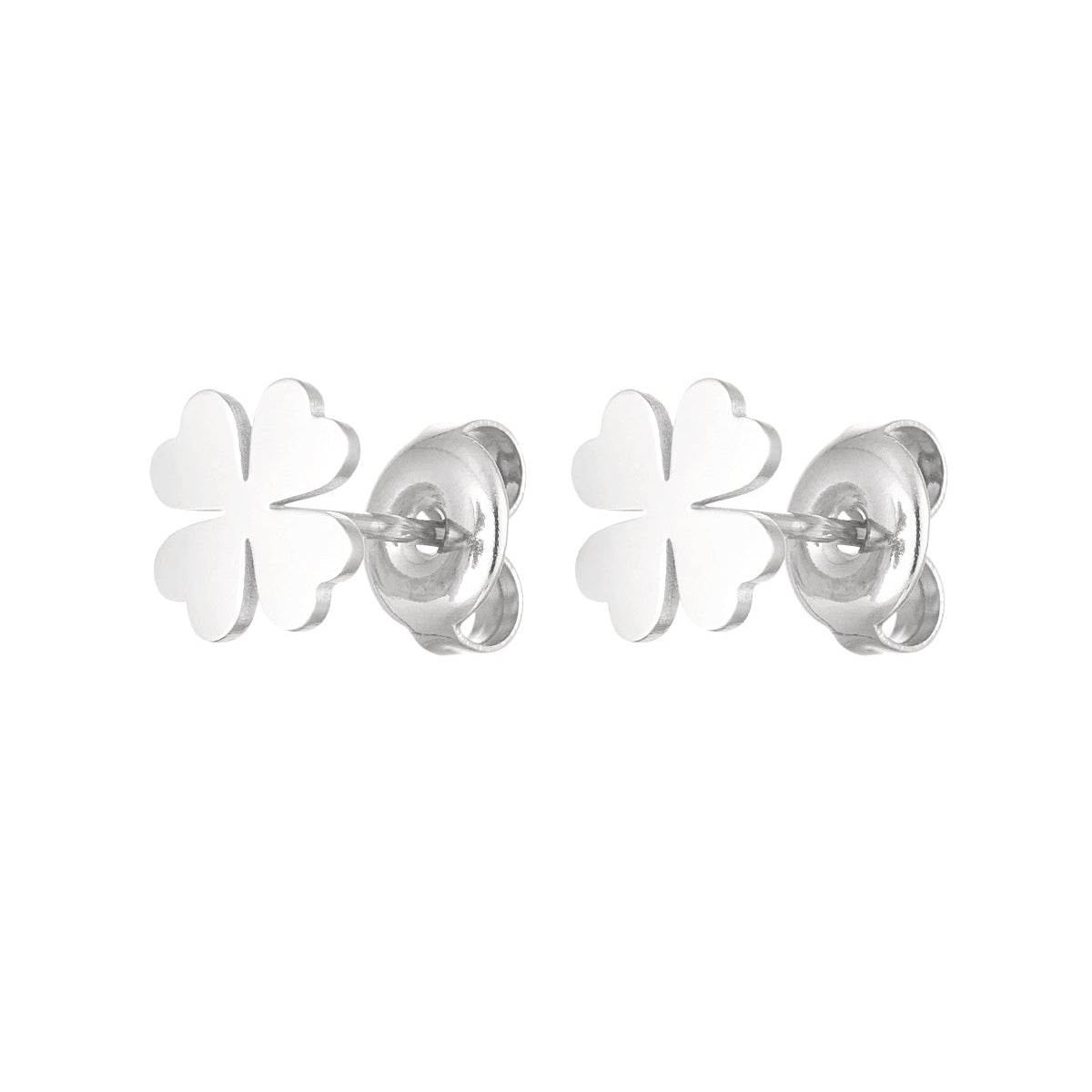 Oorbellen klaver studs - Zilver oorbellen