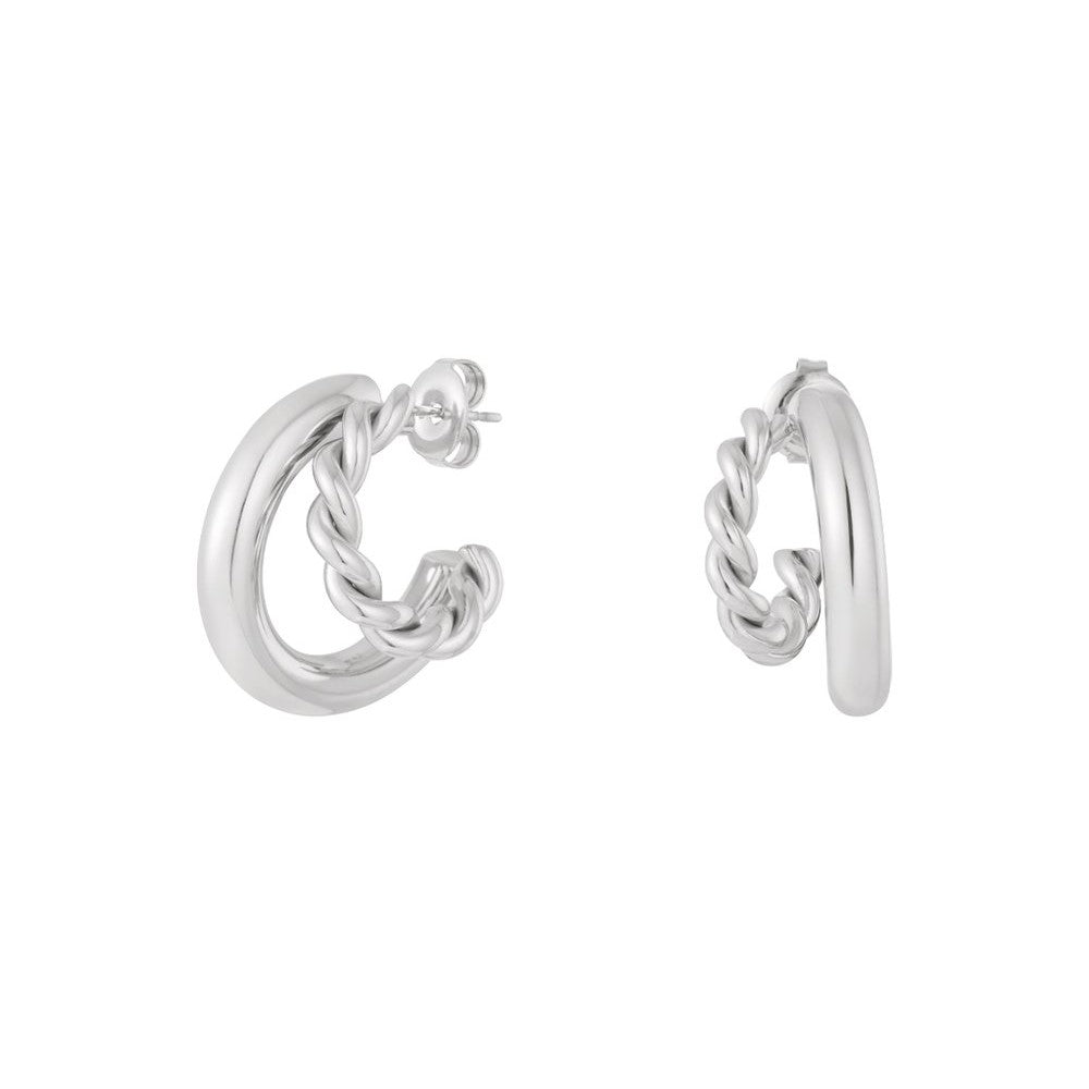 Oorbellen twice as nice - Zilver oorbellen