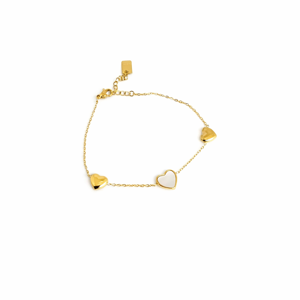 Armband heart parelmoer - Goud armband