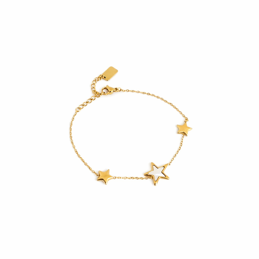 Armband star parelmoer - Goud armband