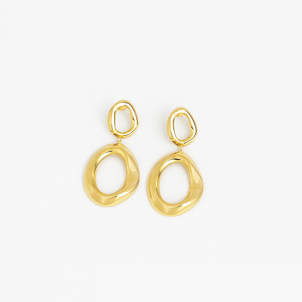 Oorbellen organic bold - Goud oorbellen