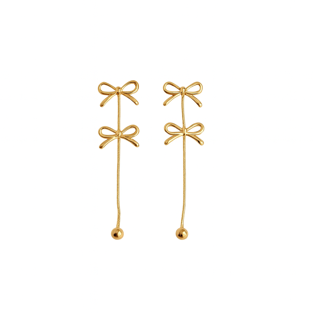 Oorbellen elegant bow - Goud oorbellen