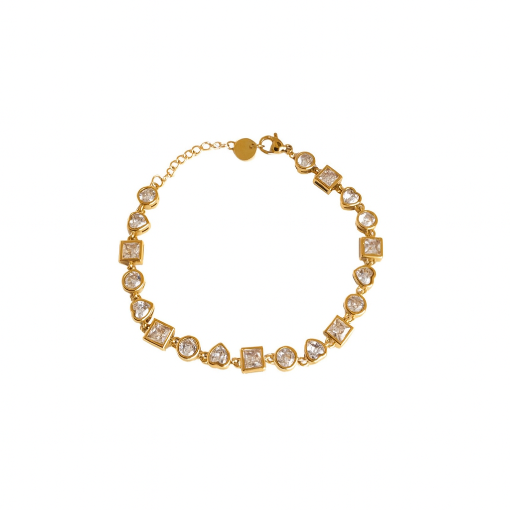 Armband elegant strass - Goud armbanden