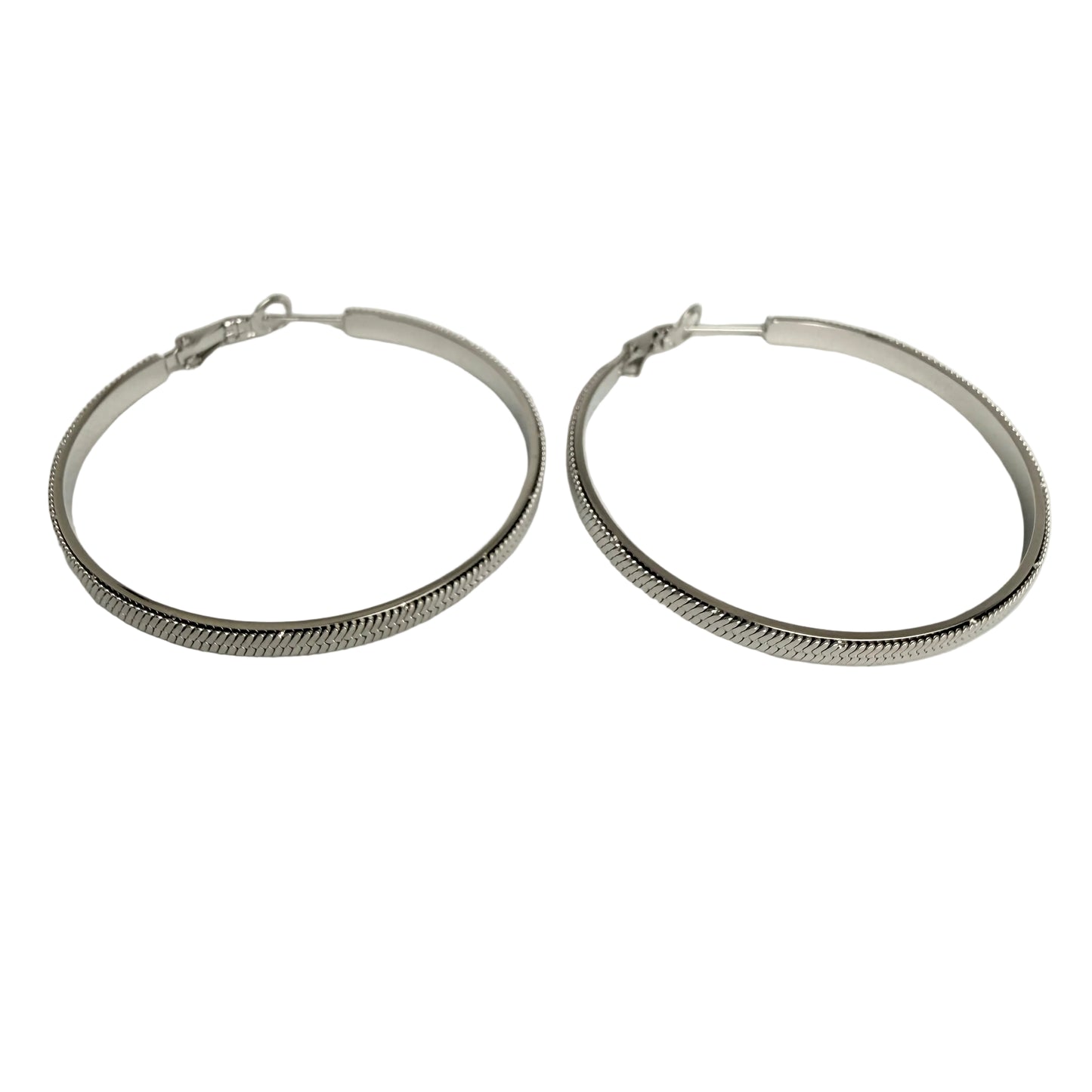 Oorbellen printed hoops - Zilver Oorbellen