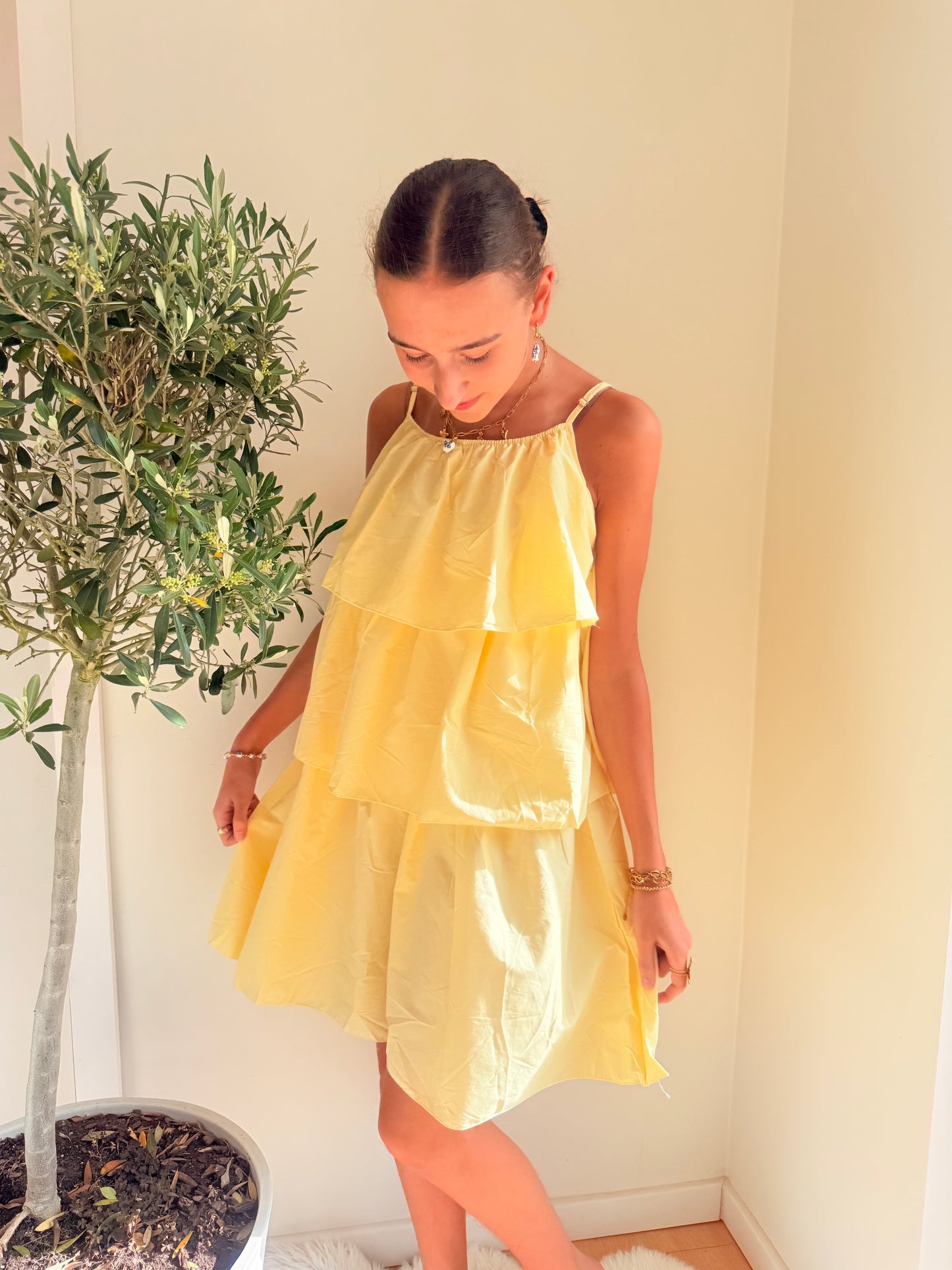 Ruffles Dress Geel Jurken