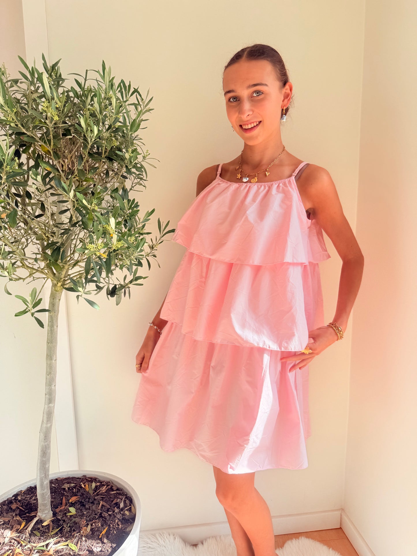 Ruffles Dress Roze Jurken