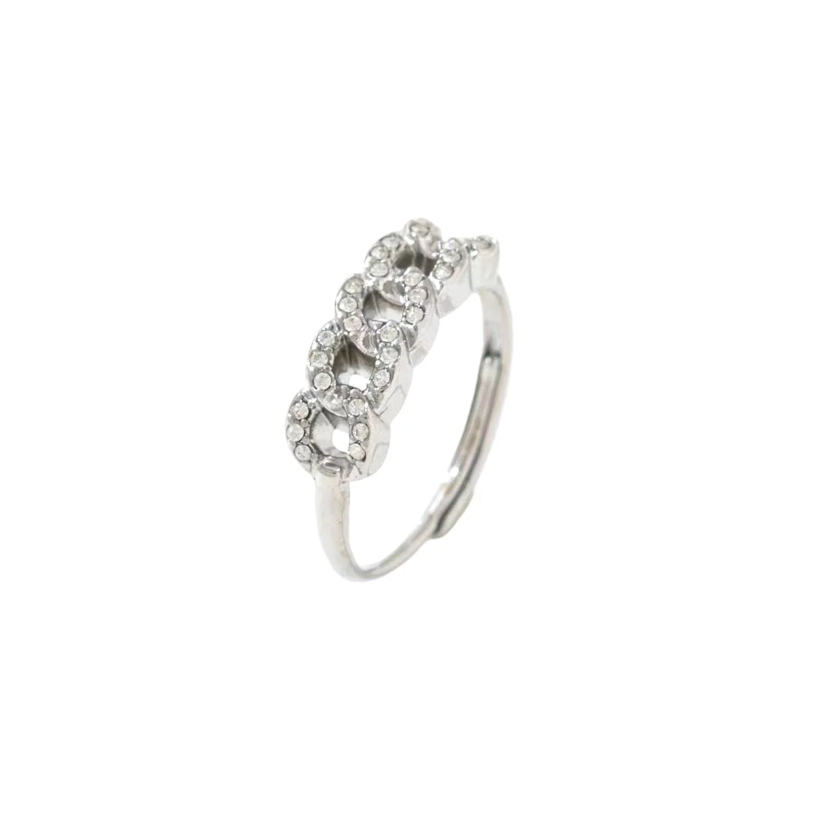 Chain Sparkle Ring Zilver ring