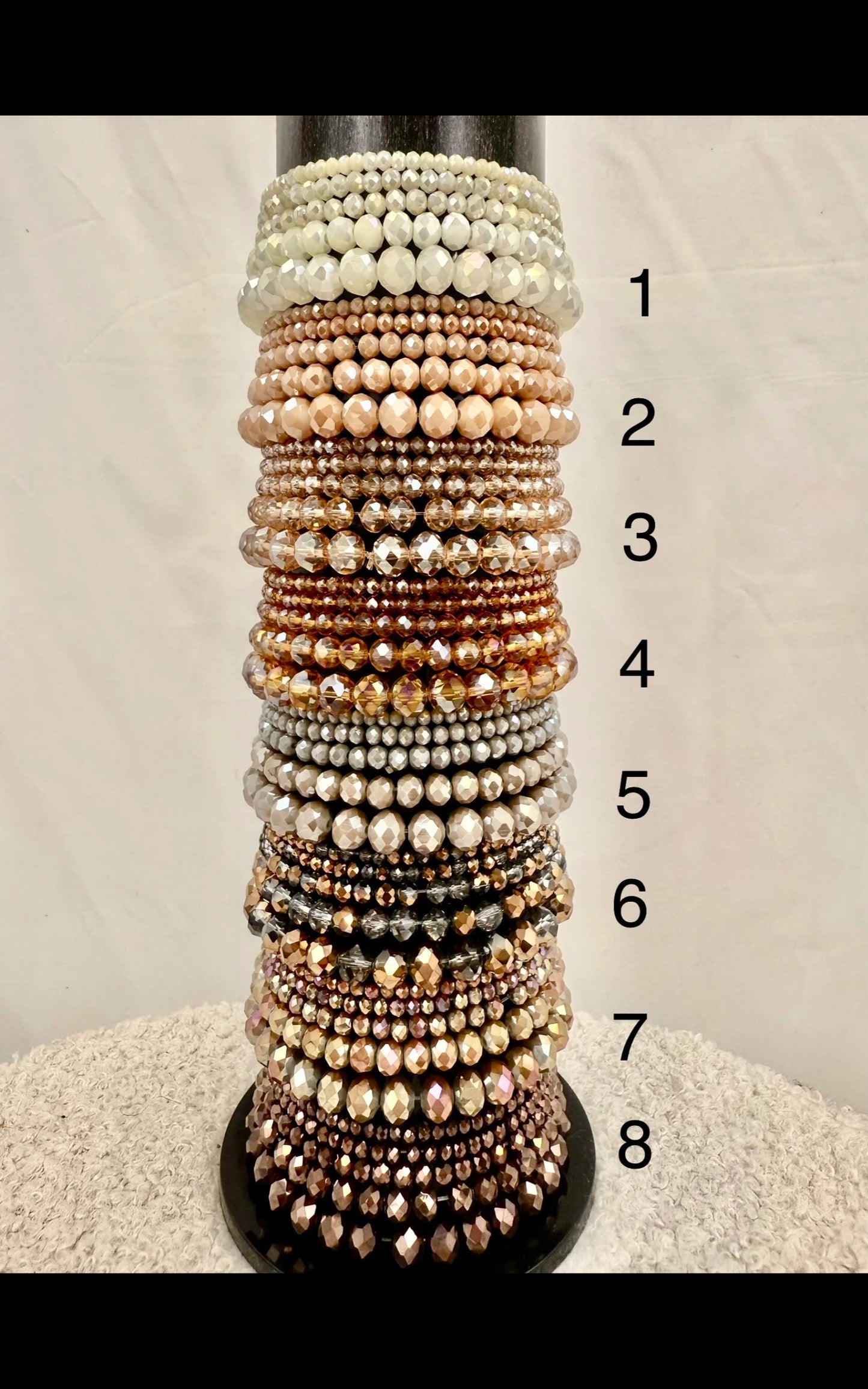 Set glaskralen armbanden - Bruintinten Armbanden