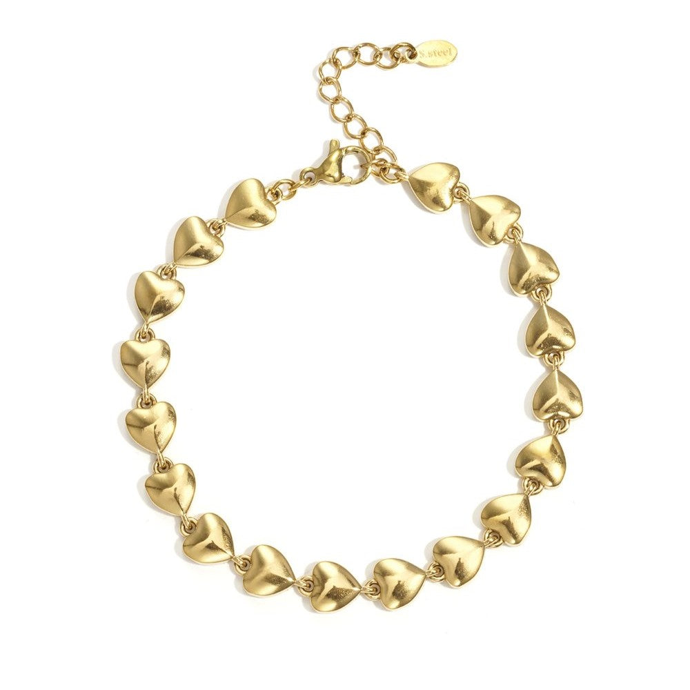 Armband lots of hearts - Goud armband