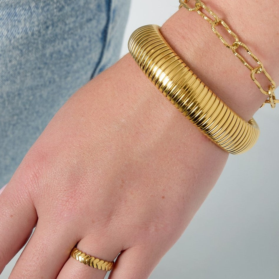 Armband ribbel - Goud Armbanden