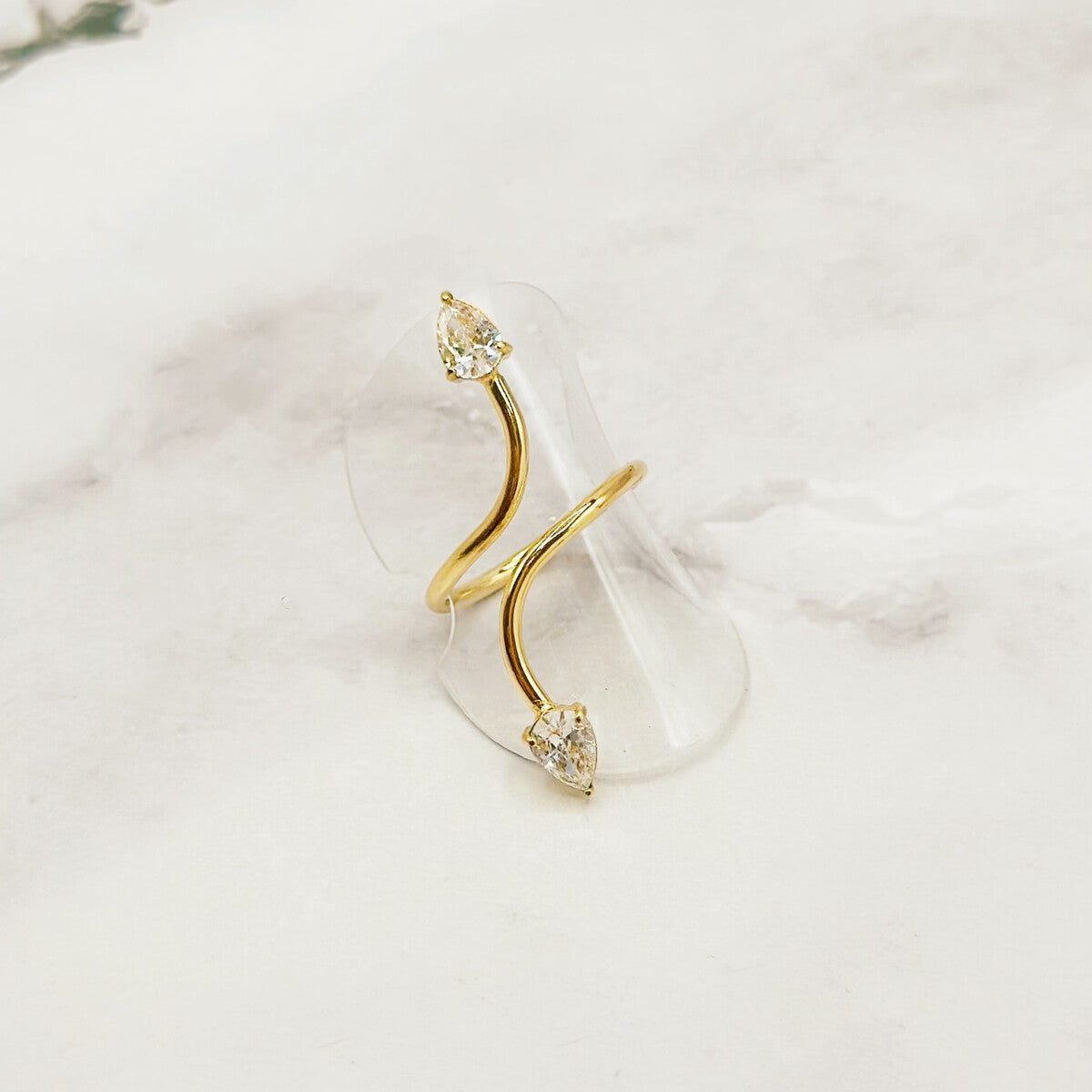 Ring twisted strass - Goud Ringen