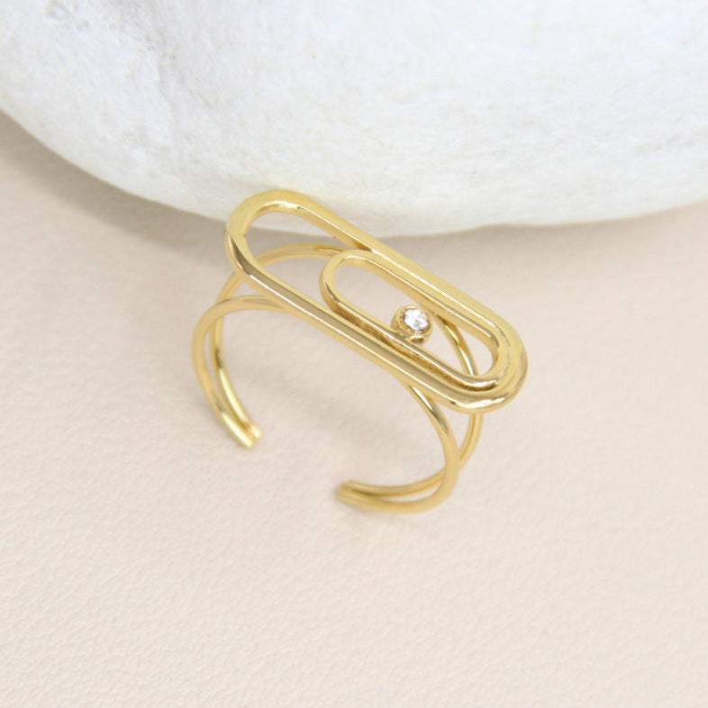 Ring paperclip - Goud ring