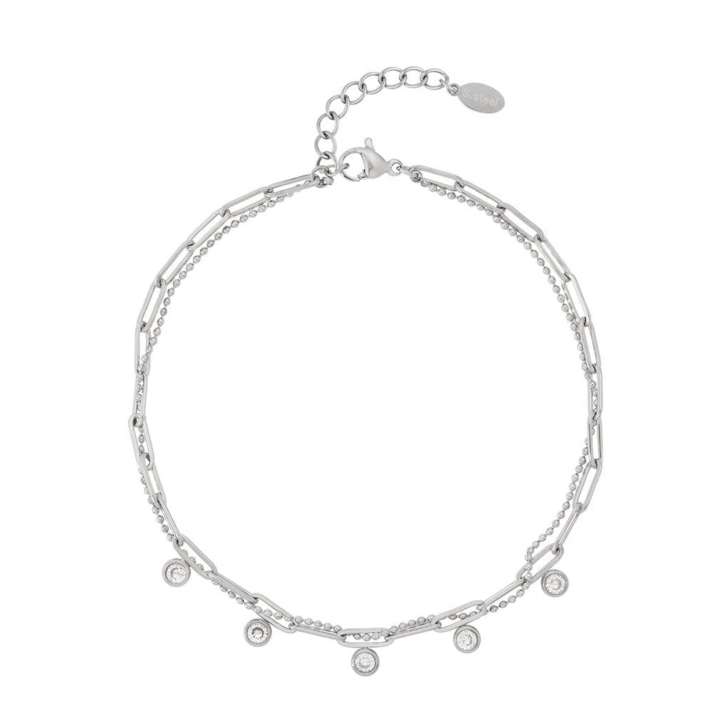 Enkelbandje sparkling chain - Zilver enkelbandje