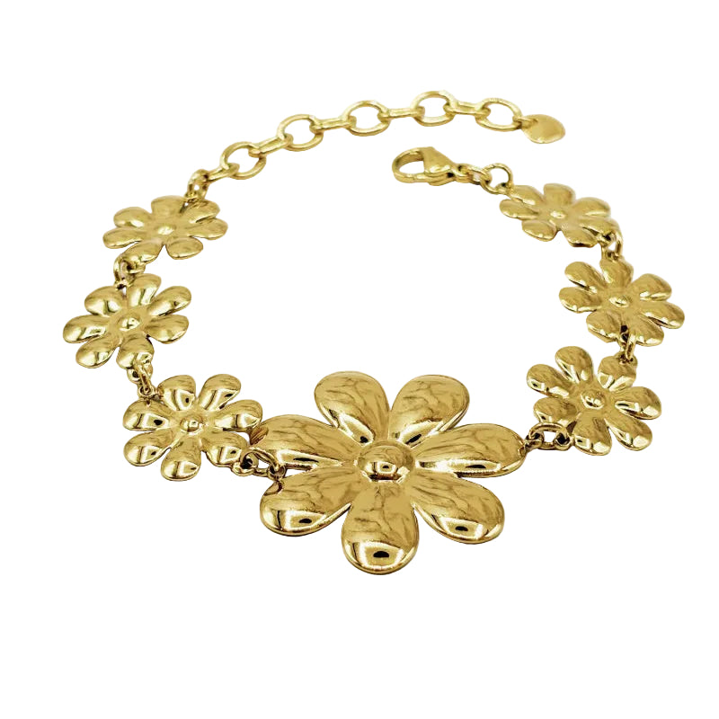 Armband big flower - Goud Armbanden