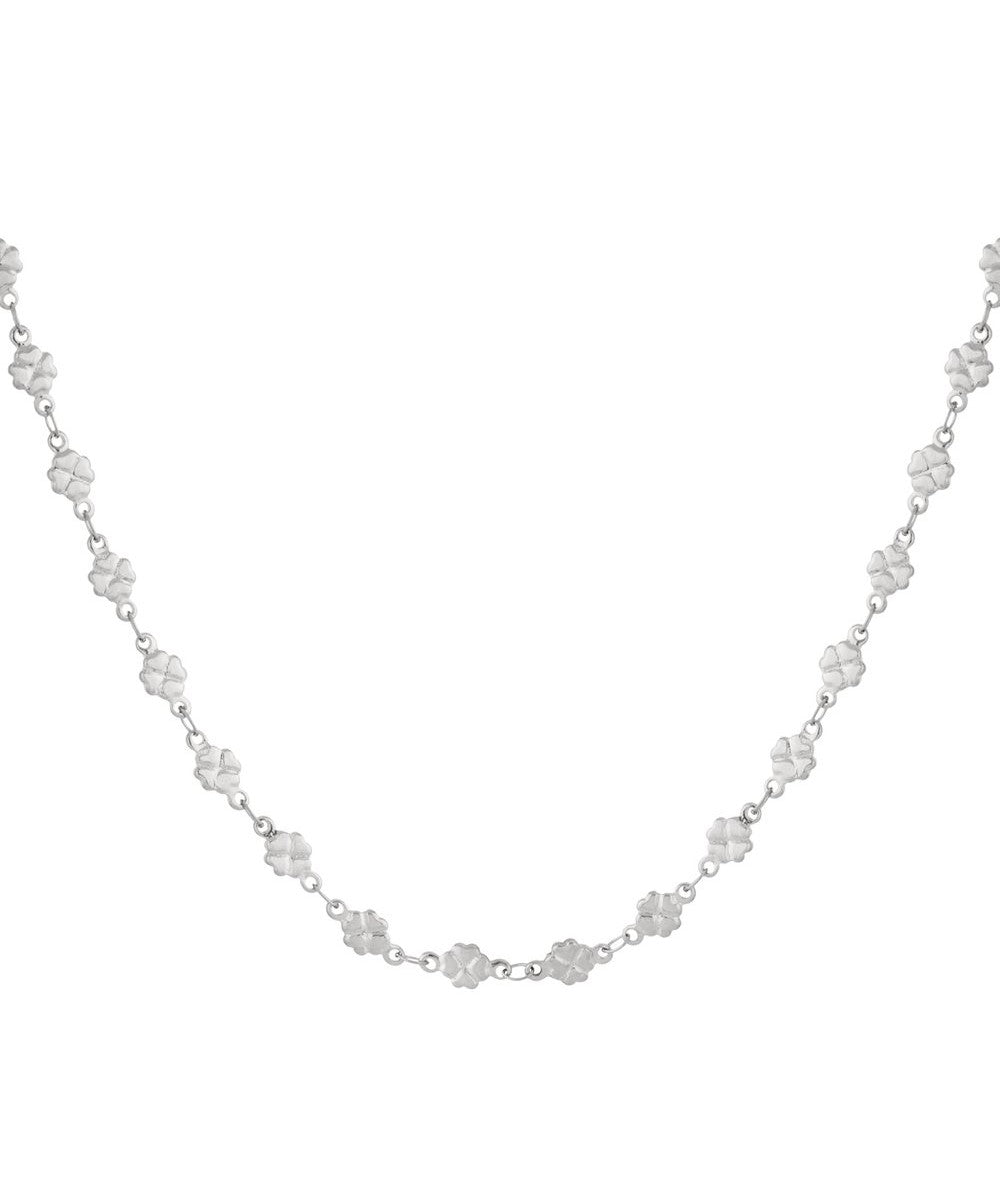 Ketting klavertjes - Zilver ketting