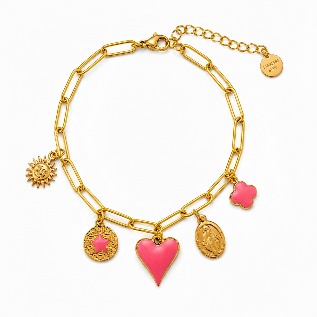 Bedel Armband Roze & Goud Armband