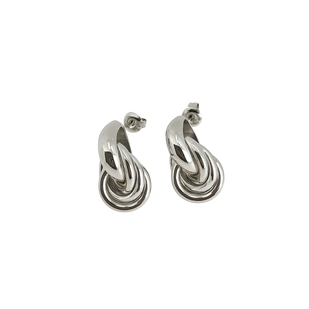 Oorbellen twisted - Zilver oorbellen