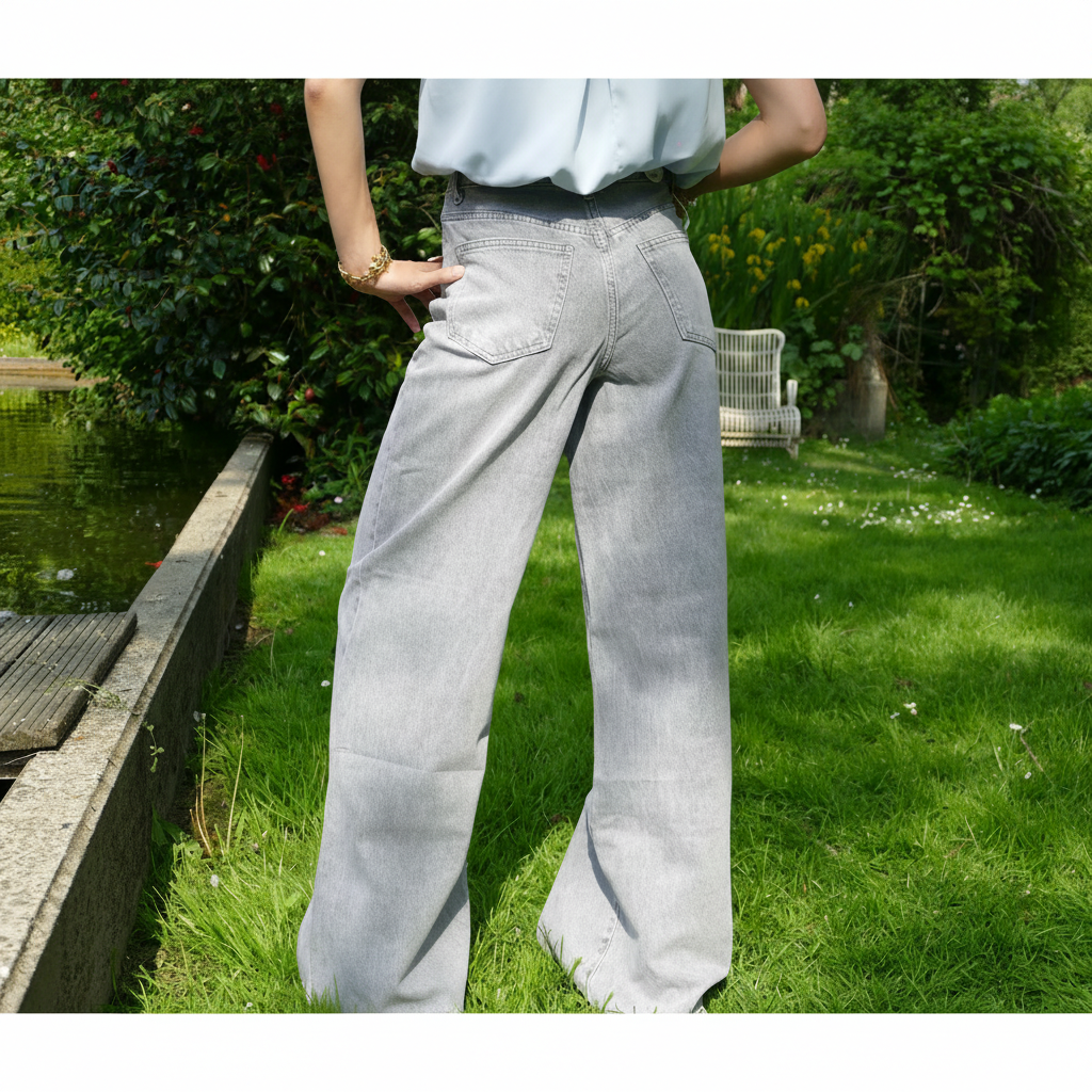 Jeans Redial Extra Wide Leg - Lichtgrijs Jeans