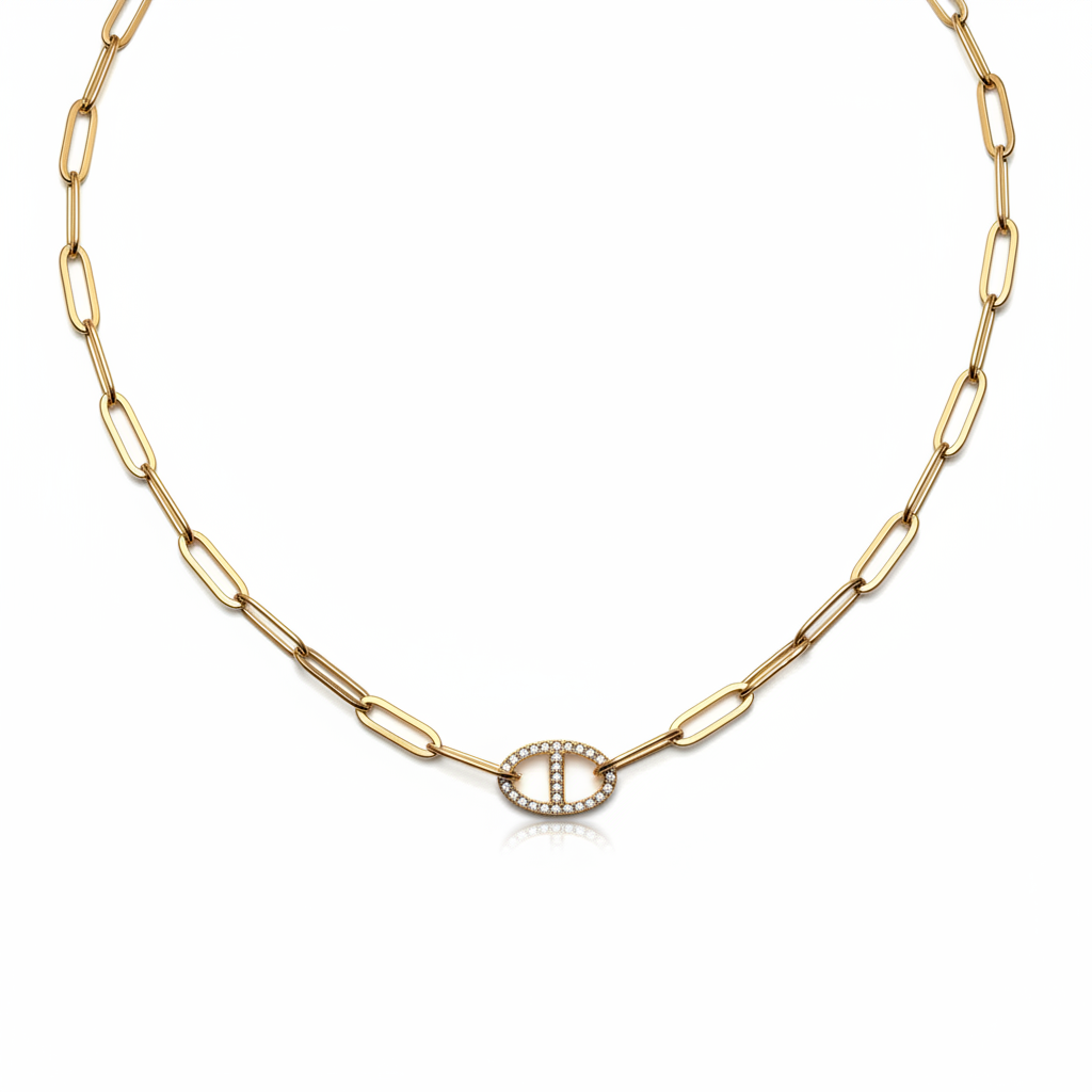 Ketting DD Strass - Goud Ketting