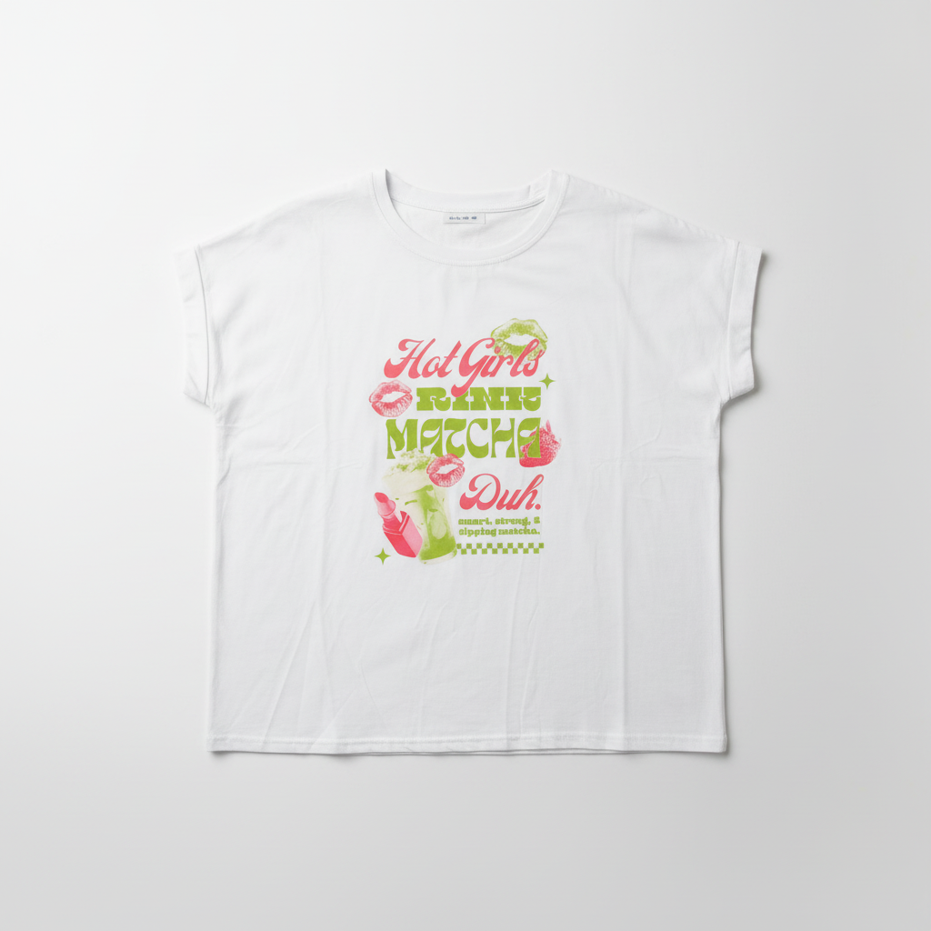 Hot Girls Drink Matcha Printed T-shirt Top