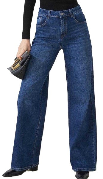 Jeans wide leg - Donkerblauw Jeans