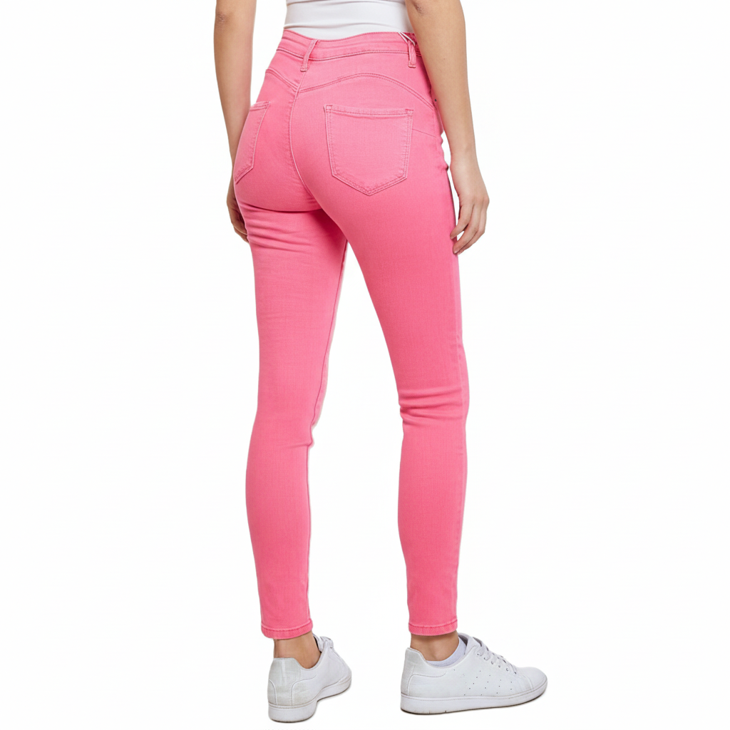 Jeans Skinny High Waist - Roze Jeans