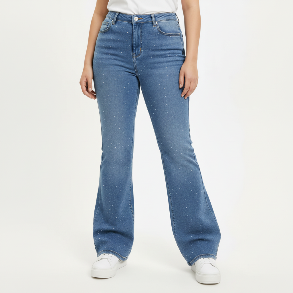 Jeans Curvy Flared Strass Jeans