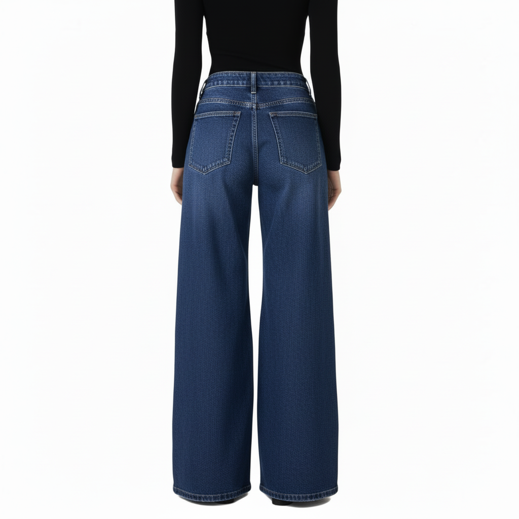 Jeans wide leg - Donkerblauw Jeans