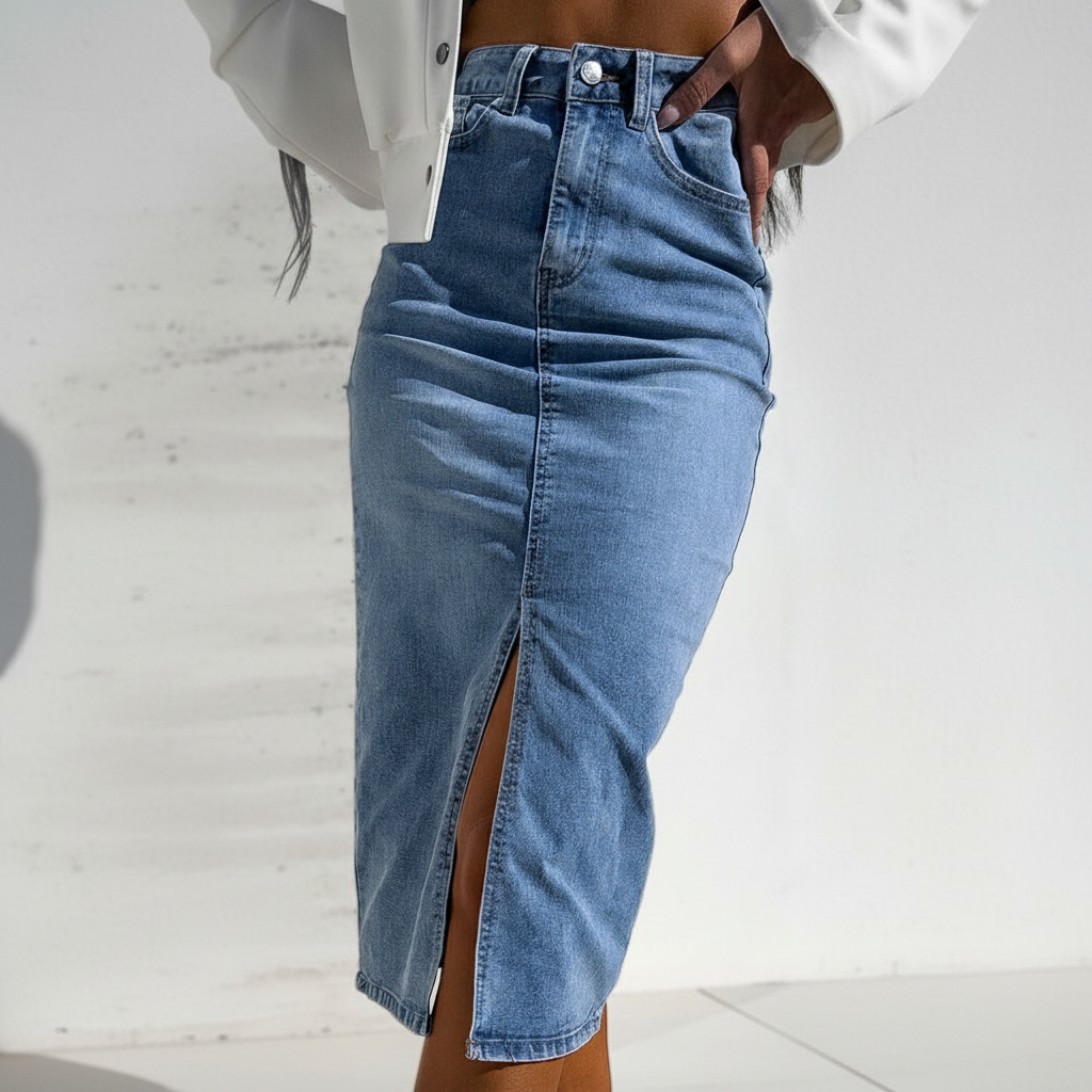 Lange jeansrok Maat 36 - Denim Blauw rokken