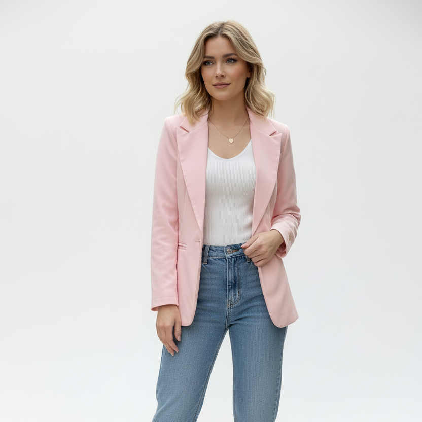 Blazer met Gouden Hartje - Lichtroze blazer