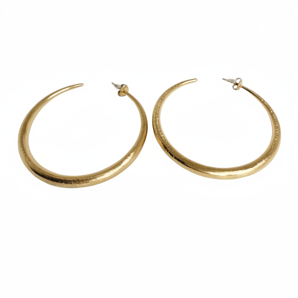 oorbellen brushed hoops 6cm - Goud oorbellen