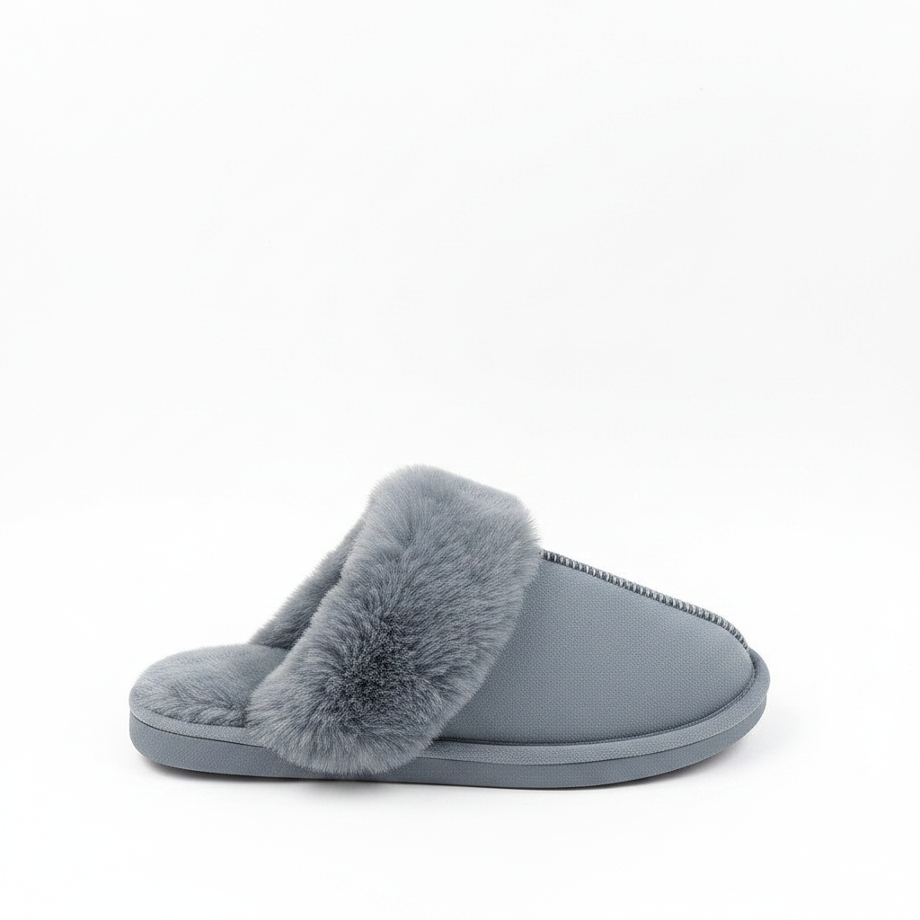 Grijze Slippers met Teddy