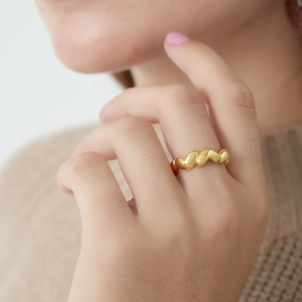 Ring Full Hearts - Goud Ring