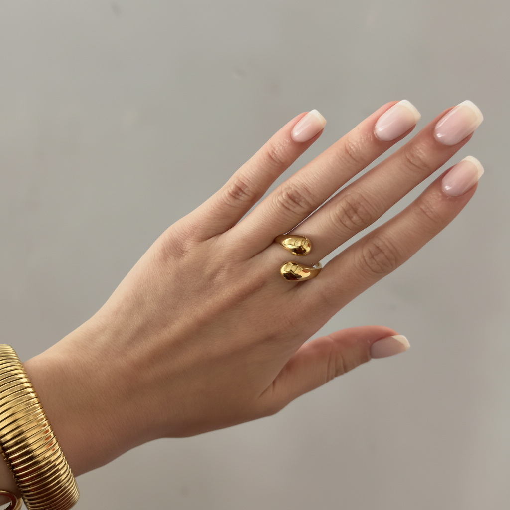 Dubbele Druppelring Goud ring