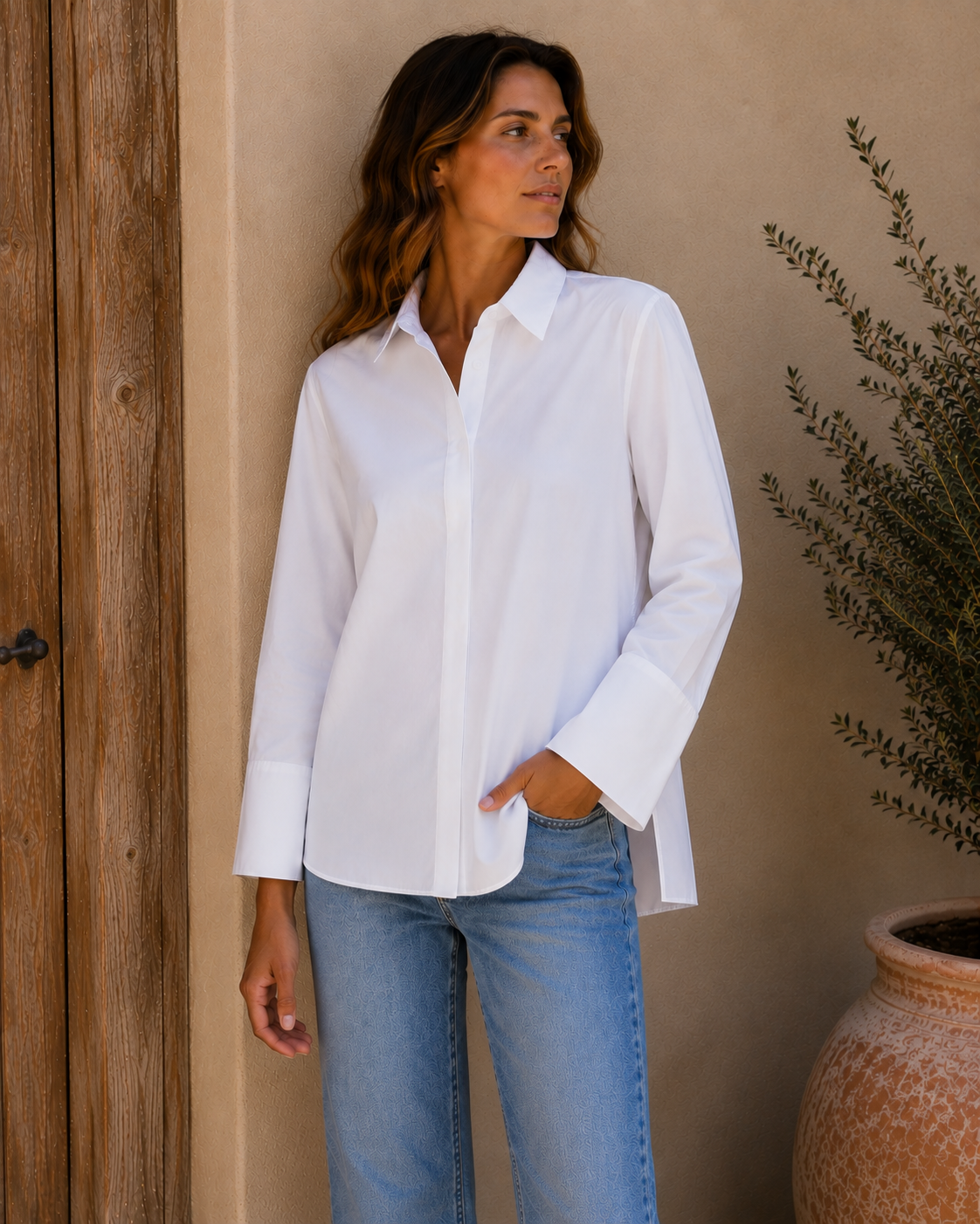 Witte Blouse Oversized Blouses