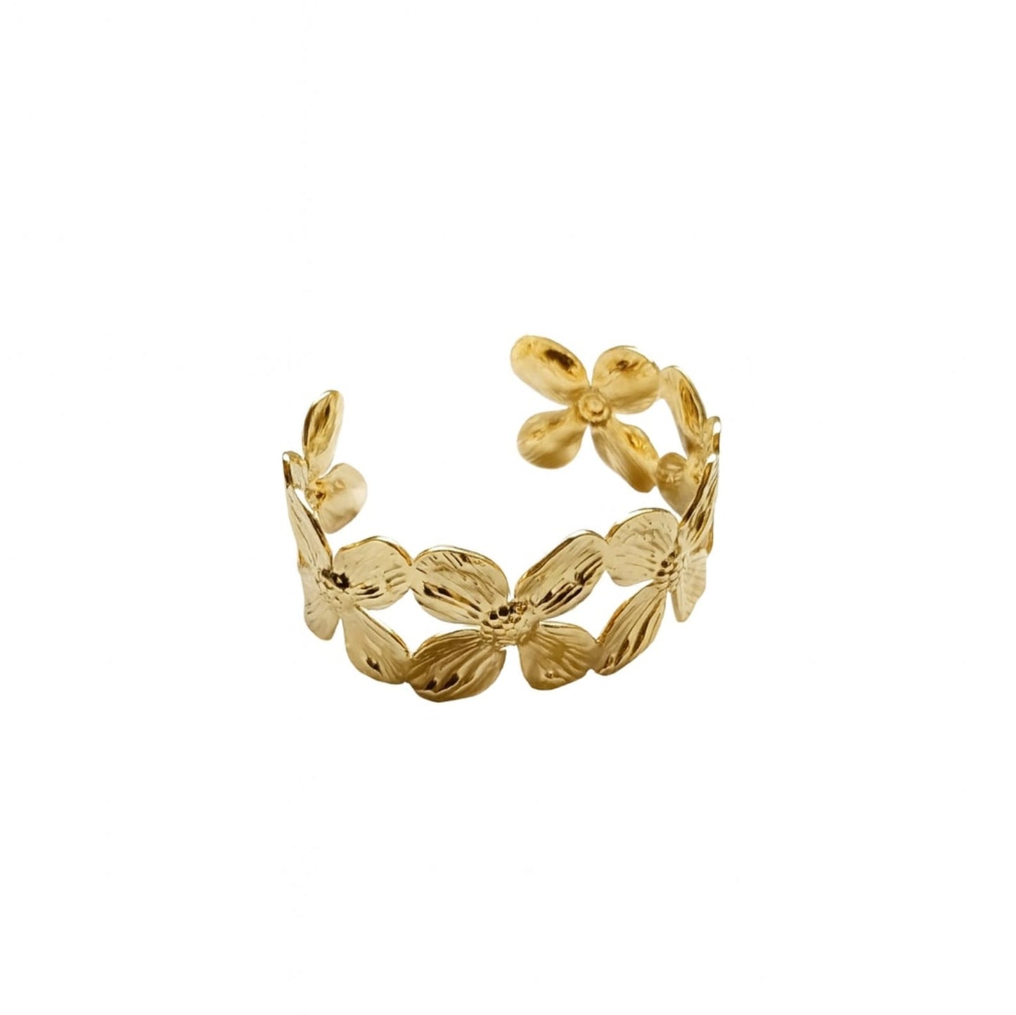 Armband bangle flower - Goud armband