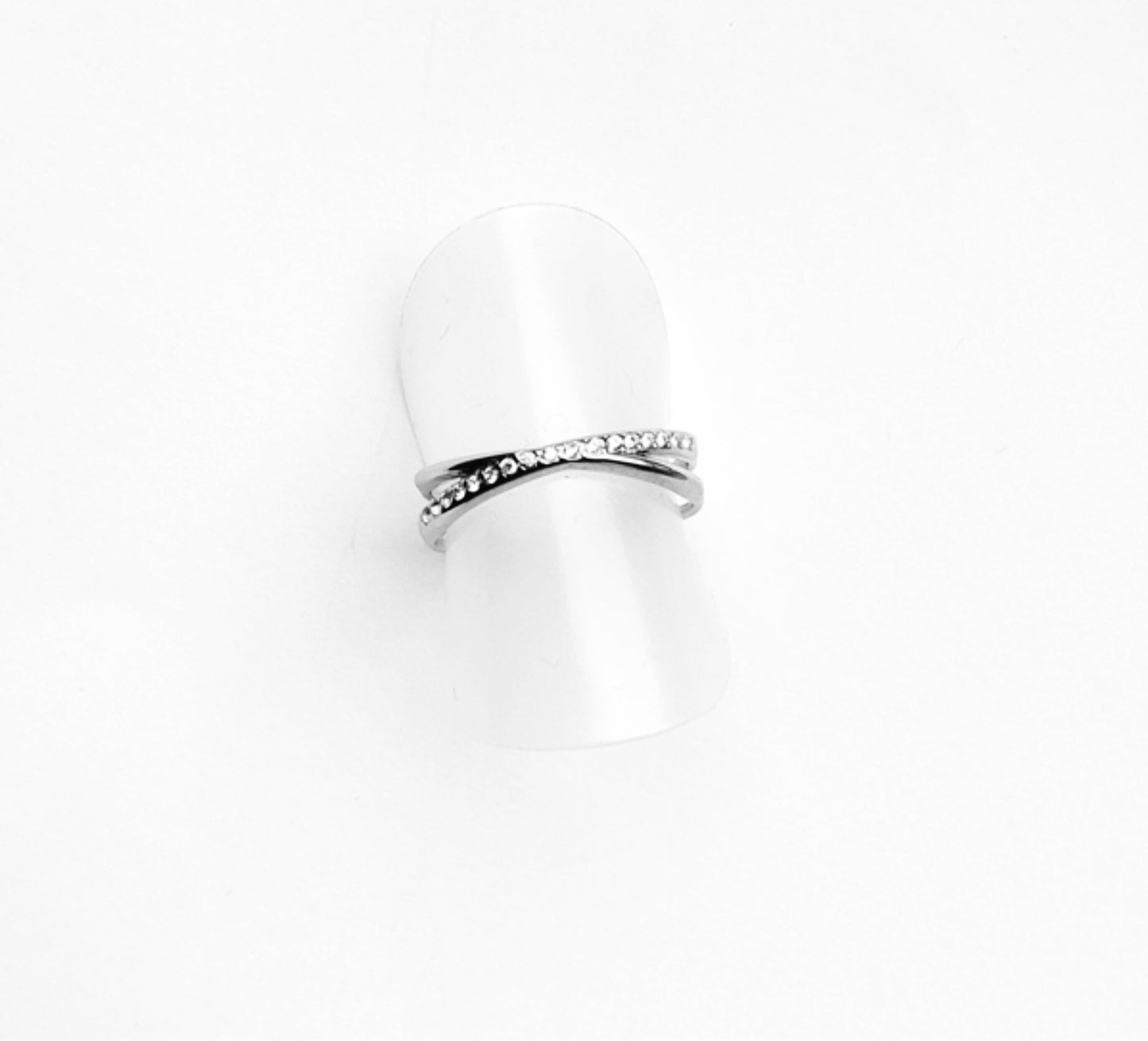Ring cross strass - Zilver Ringen
