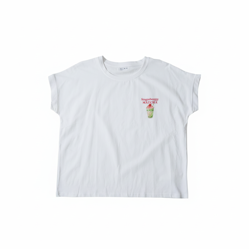 Strawberry Matcha Printed T-shirt Top