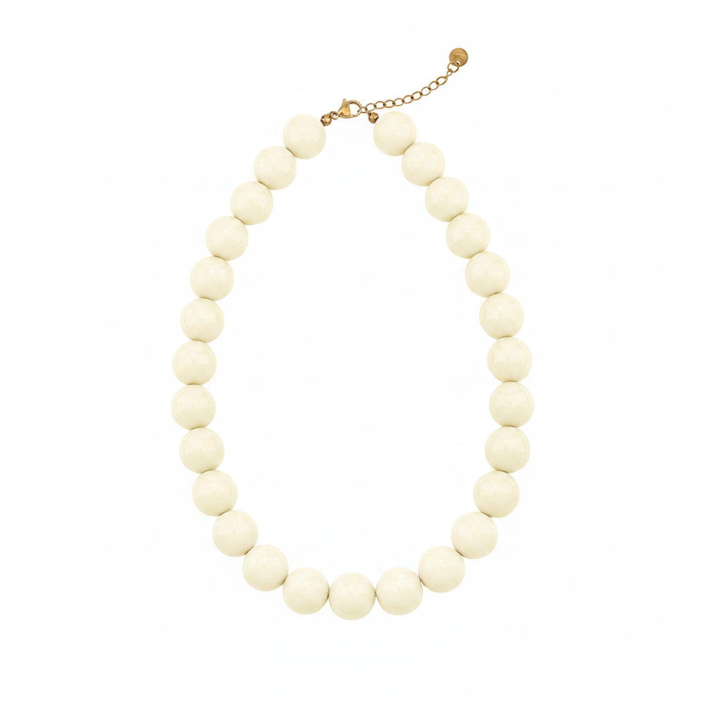 Witte Kralen Ketting Ketting