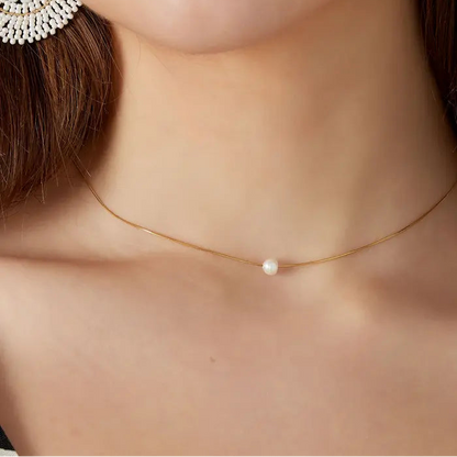 Ketting Ultra Fijn met Parel - Goud Ketting